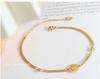 18K Gold Smiley Face Bracelet - European & American Design, Titanium Steel, Simple & Versatile (E141)