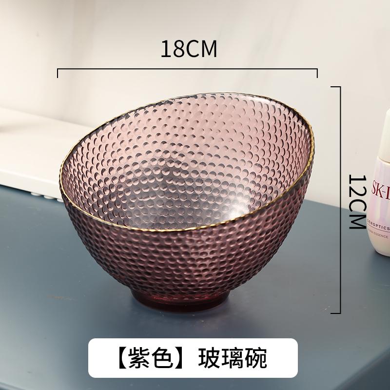 Glass Bowl Translucent Fruit Tray Desktop Storage Box Fruit Salad Bowl Home Decorative Plate Dessert Plate Snack Plates Dishes