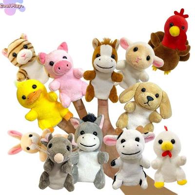 Cloth Doll Farm Animal Finger Puppet Role Play Educational Animal Hand Puppet Storytelling Kawaii Puppets Plush Toy For Children
