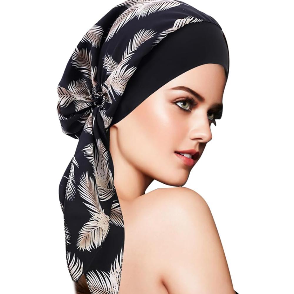 

Химиотерапевтическая бандана-шарф для женщин, головной платок, повязки на голову, шапки для онкобольных, готовая к ношению шапка для химиотерапии, шапочка-бини, тюрбан, головной убор для онкобольных, женский чёрный