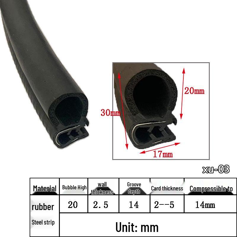 High-Temperature Resistant U-Shaped Rubber Sealing Strip for Dustproofing Electrical Cabinets and Car Doors