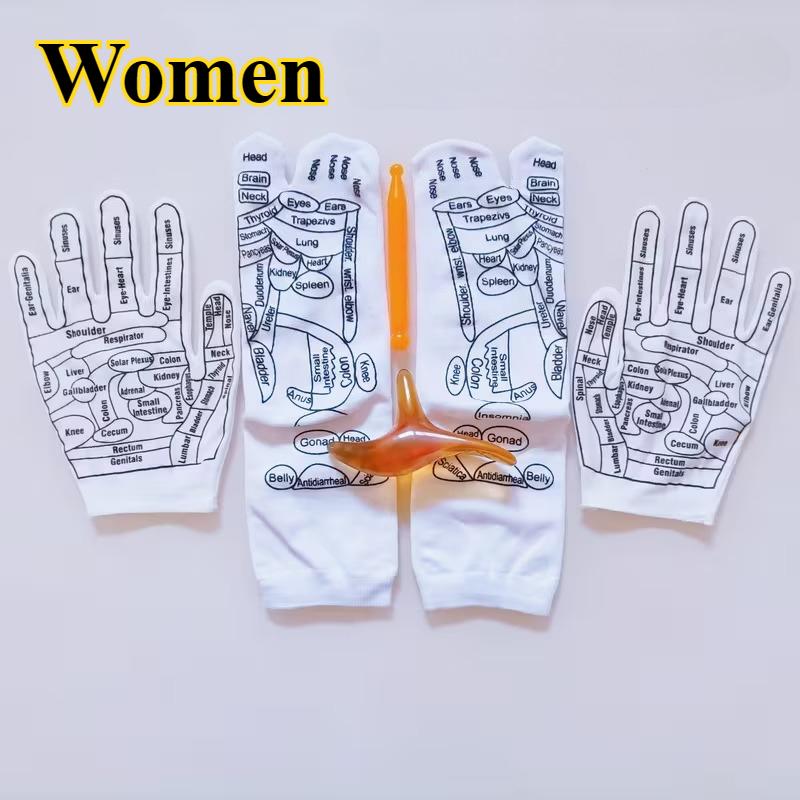 6Pcs Foot Pressure Point Therapy Trigger Point Massager Stick Acupressure Reflexology Sock with Massage Tools Set Foot Care Tool