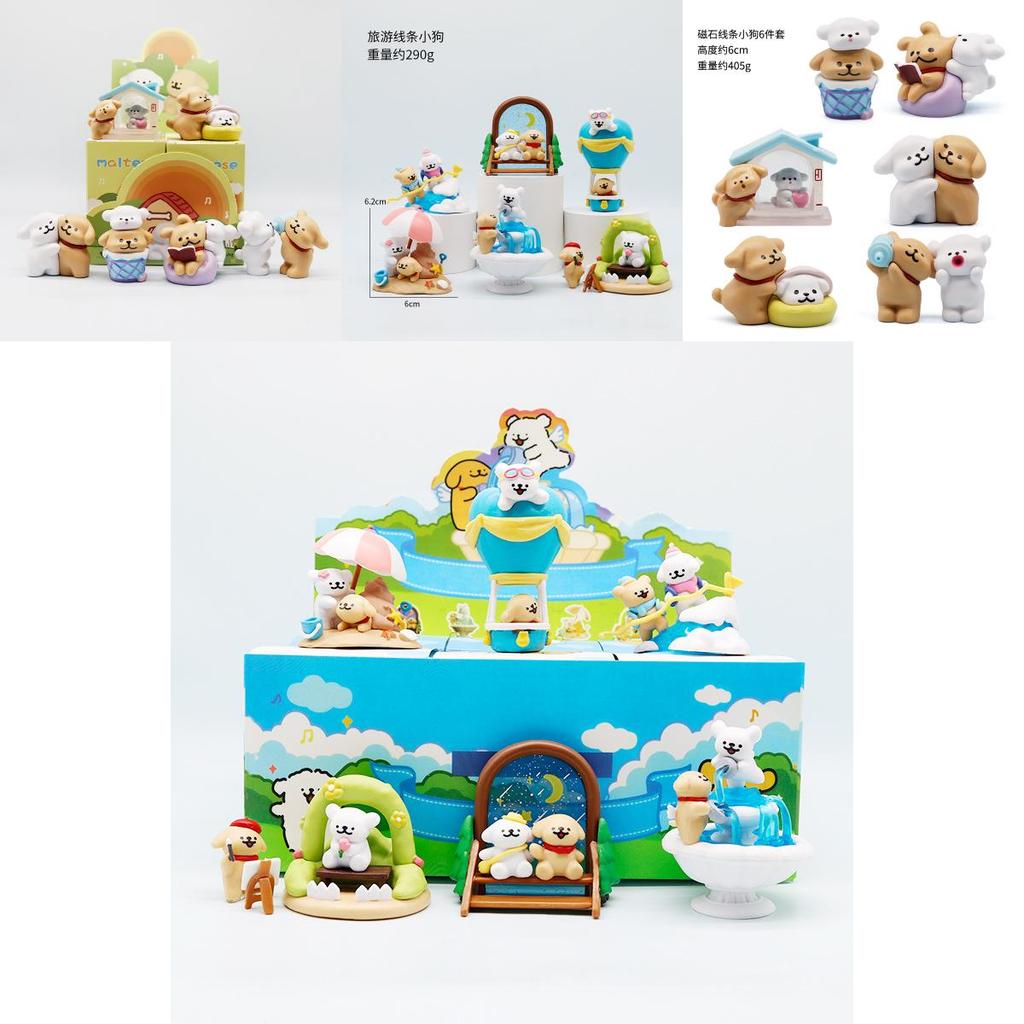 Maltese Dog Pvc Desk Toy Set With Magnetic Features For Collectors And Kids