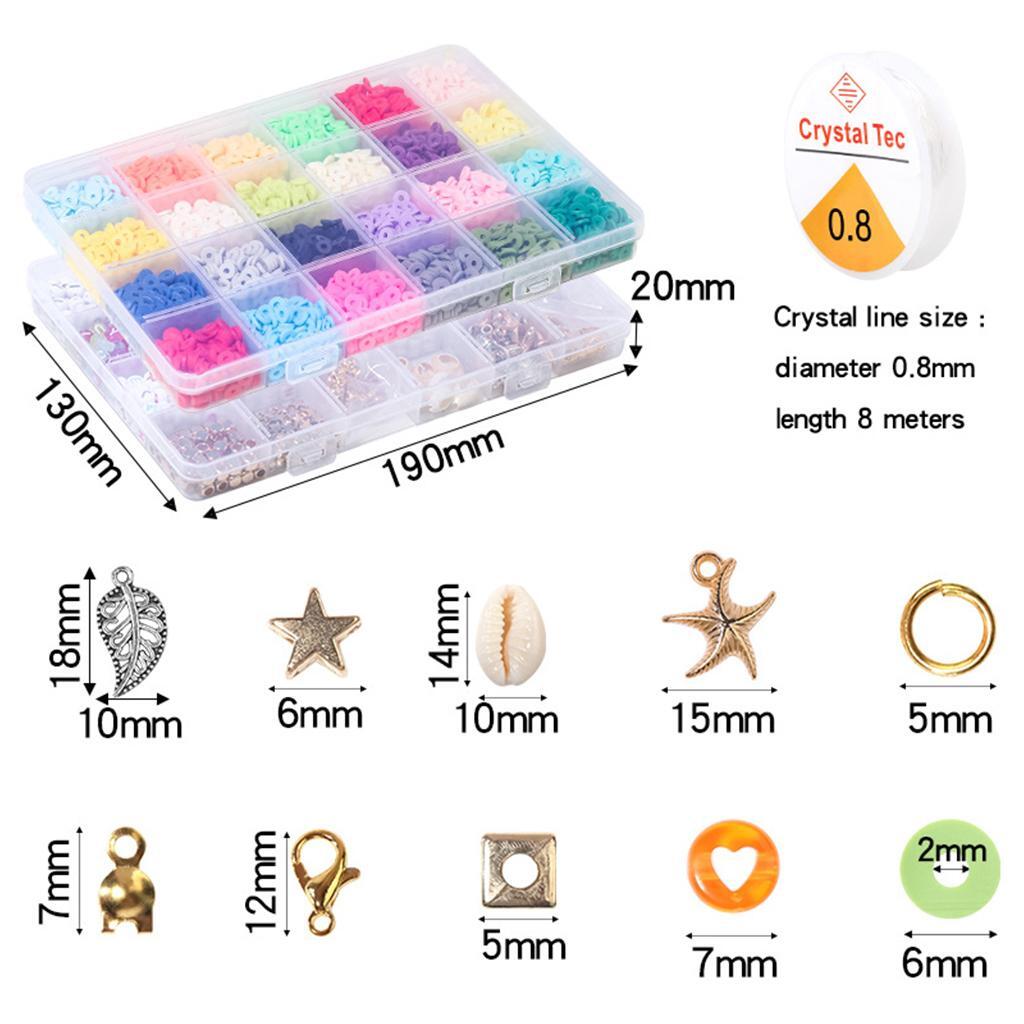 1Set 6mm Polymer Clay Beads Charms DIY Necklaces Jewelry Making Finding