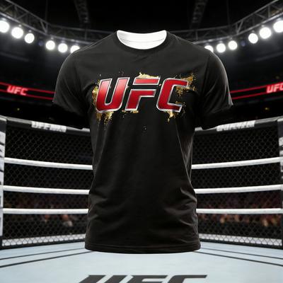 2026 Summer UFC Printing Fighting Graphic Tshirt Women Sports Cotton Short Sleeve Loose Leisure Fitness Shirt Unisex