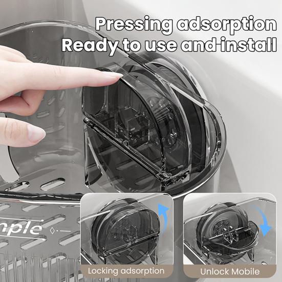 Sink Strainer Basket Sponge Holder with Suction Cup Triangle Design Easy to Install Multifunctional Storage Rack Drainer Basket