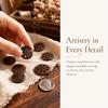 50Pcs Brown Wooden Sewing Buttons Snowflake Carved DIY Craft Buttons  For DIY Craft