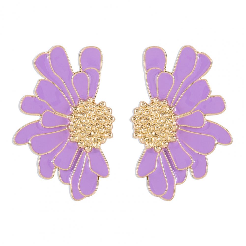Women Dangle Earrings 2023 Summer New Stud Earrings Bohemian Flower Earring Alloy Drip Oil Candy Color Drop Earrings