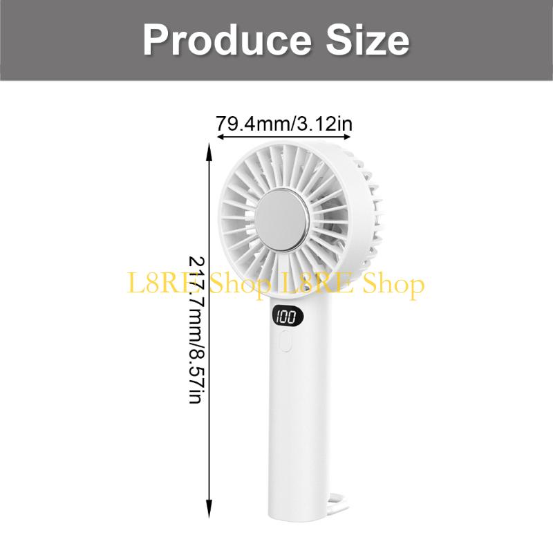L8RE Mini Handheld Fan with 3 Speed and Rechargeable Battery Cooling Device for Travel Office and Outdoor Activity Use