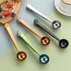 1pc Two-in-one Stainless Steel Coffee Spoon Sealing Clip Silver Kitchen Accessories Espresso Receiver Bowl Decoration Coffee