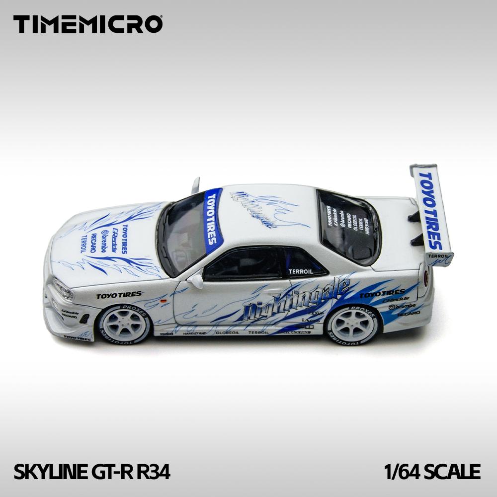 TimeMicro 1:64 Skyline GT-R R34 Drifting Blaze Legierungsmodell