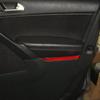 For Volkswagen Tiguan Red Carbon Fiber Front Door Panel Cover Trim Strip