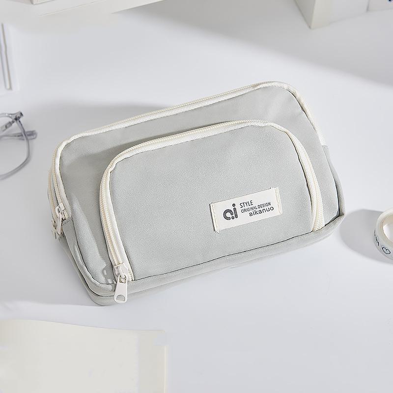 Pouzdro na tužku světlé barvy Aikanuo Taška na tužky Přední kapsa Duální látková kapsička