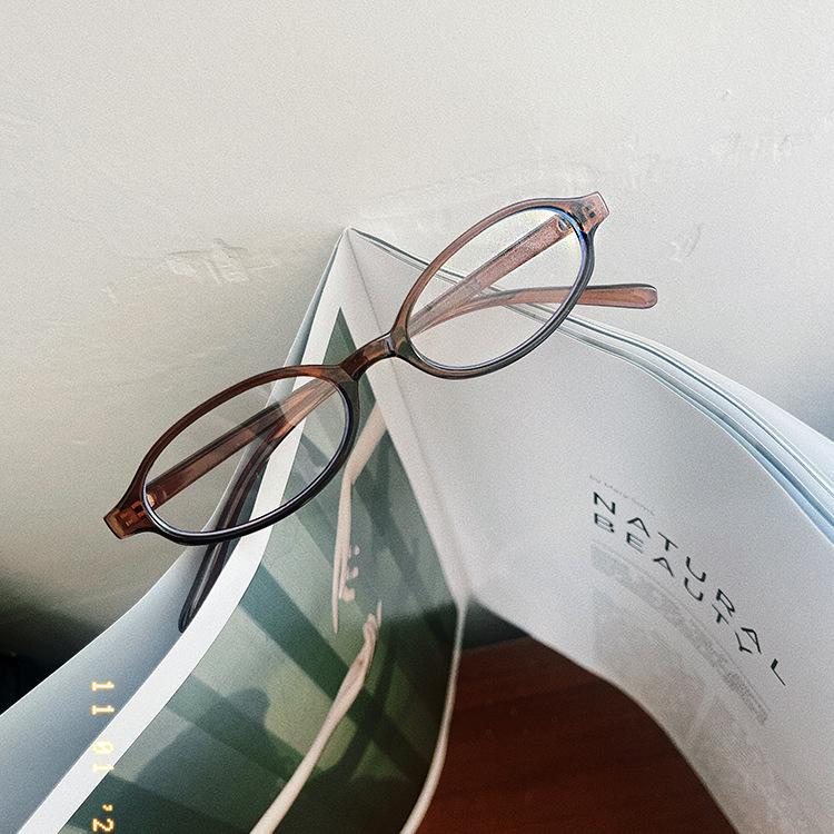 Y2K Style Women's Anti Blue Light Eyeglasses Retro Blue Green Oval Fashion Small Frame Glasses Square Box Eyewear Spectacles