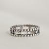 47Bag 925 Silver Layered Double-Row Ball Ring Bonbon