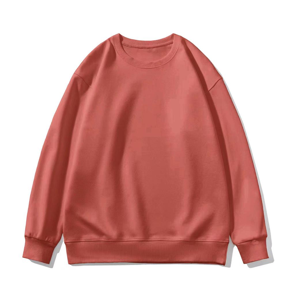Sudadera con capucha de color liso, forrada de forro polar antipelusas, para Otoño/Invierno 2023, para Hombre y Mujer - Holgada, Cuello Redondo