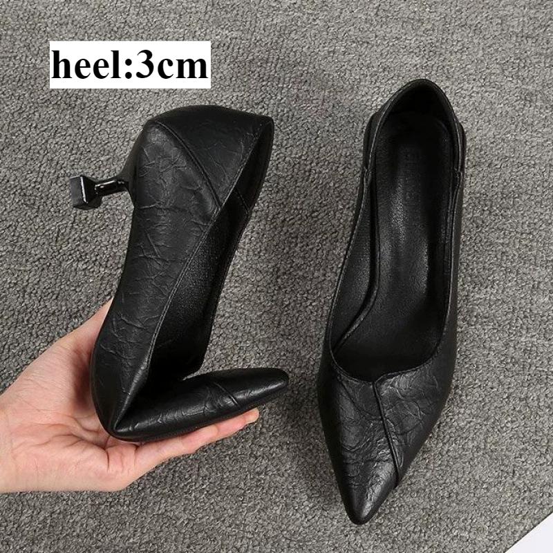 

Туфли на высоком каблуке для бортпроводниц, женские туфли на толстом каблуке, универсальные и сексуальные для весны и осени, одинарные туфли, профессиональные черные туфли из мелкой кожи EU33/CN34