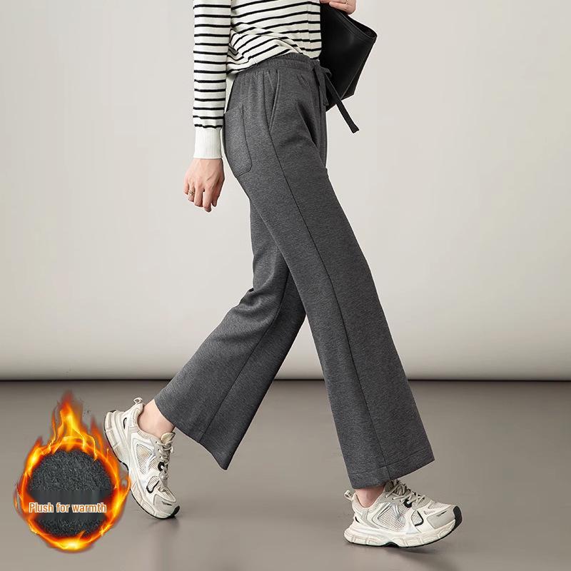 Women's High-Waisted Slimming Gray Cropped Flare Pants - Modal Cotton, Spring/Autumn 2025