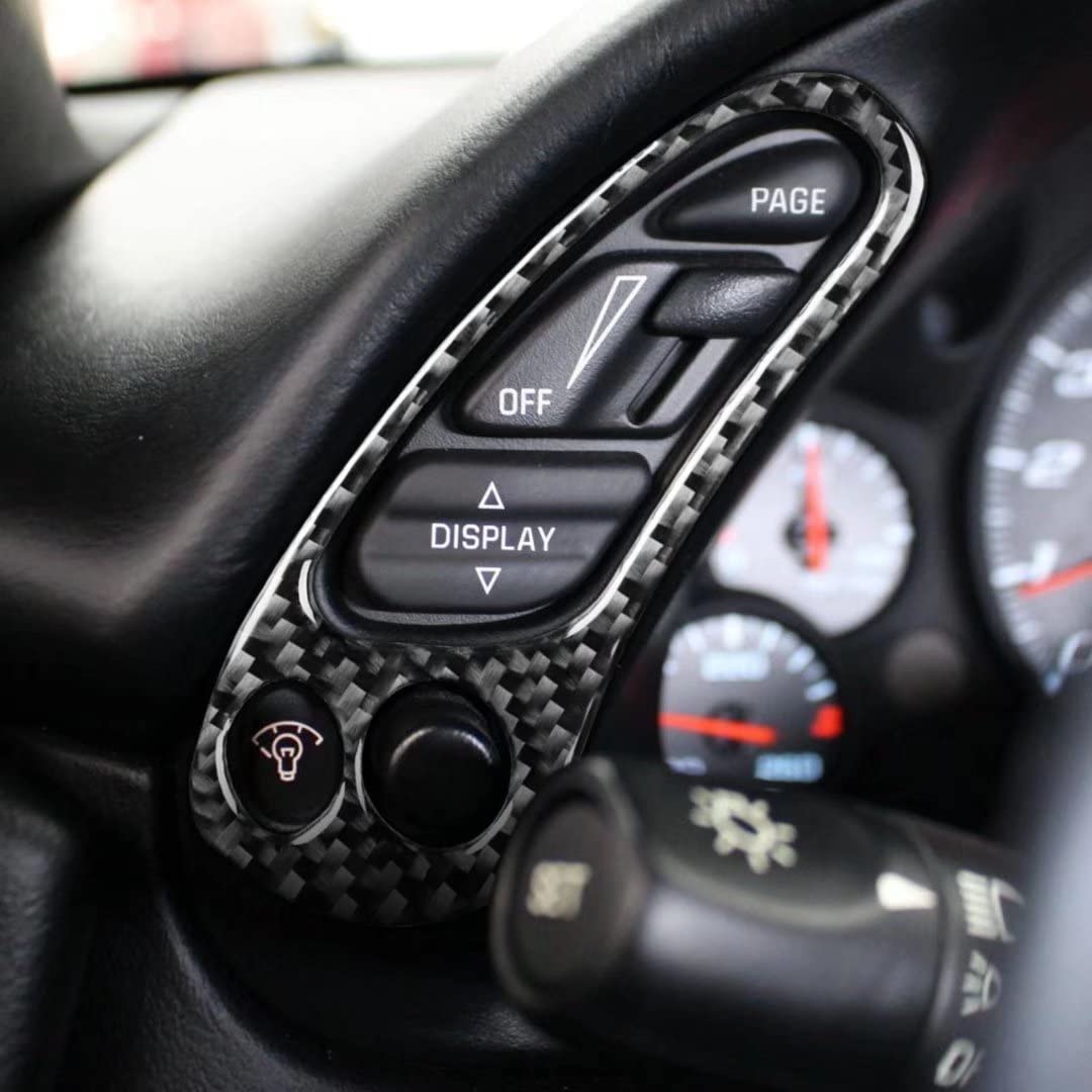 

2pc/Set Carbon Fiber Car Interior Accessories Side Speedometer Dashboard Multi-Function Button Frame Cover Trim for Chevrolet Corvette C5 Style A