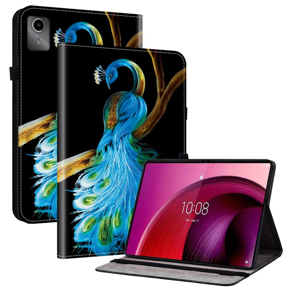 Für Lenovo Tab M11 TB-330FC/Xiaoxin Pad 11 2024 TB-331FC Lederhülle Muster bedruckt Ständer Tablet-Hülle mit Kartenfächern