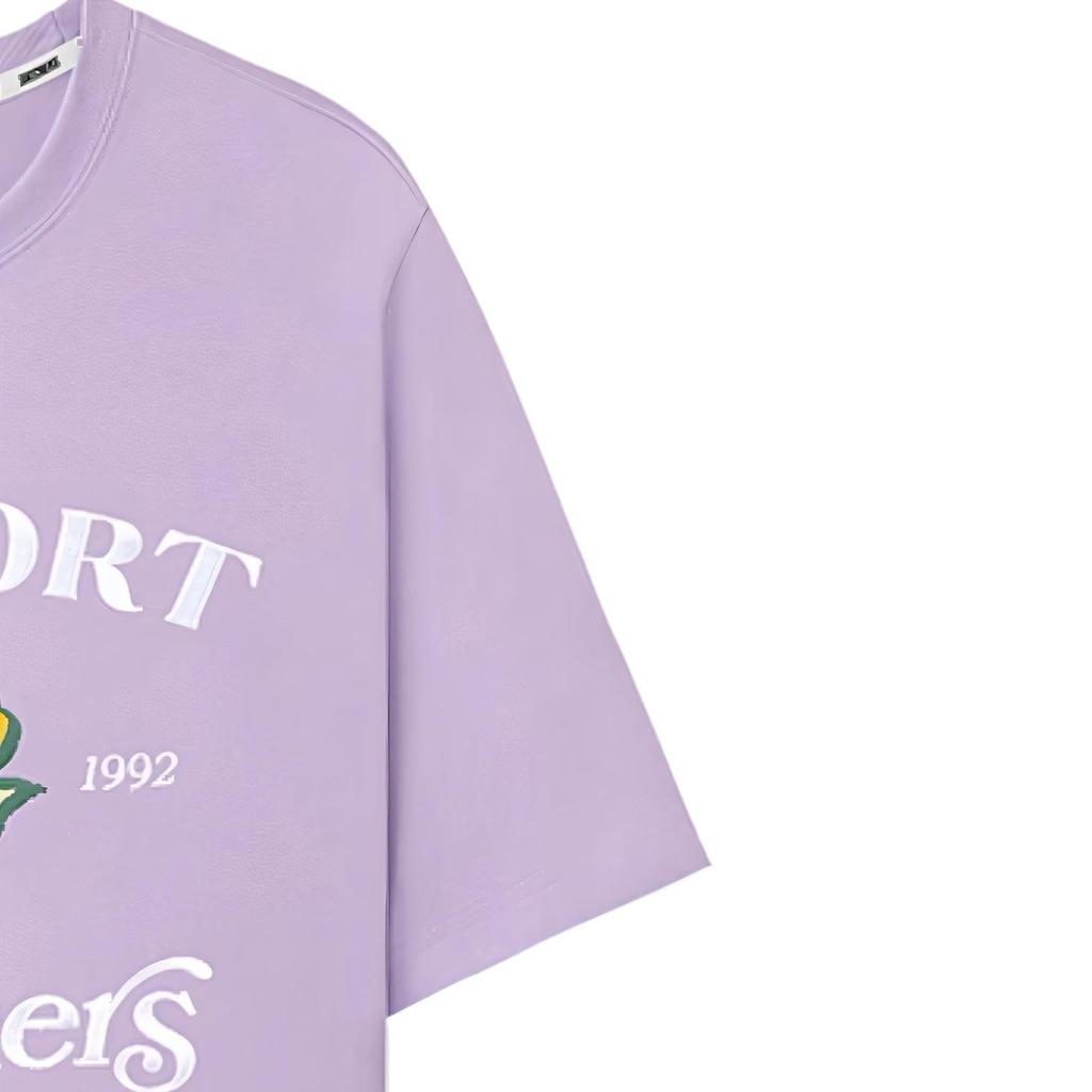 Skechers Fashion Casual Comfortable Versatile Short Sleeve Drop Shoulder T-Shirt Women Tops Lavender L225W185-00KC