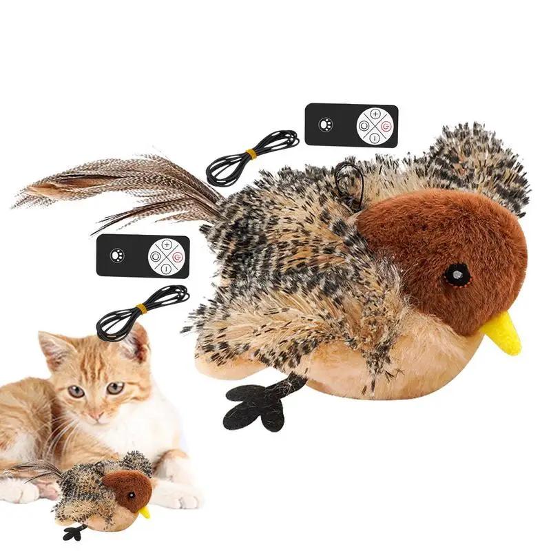 

Usb Rechargeable Flapping Bird Cat Toy Interactive Plush Toy Remote Control USB Flapping Wings Cat Toy Chirping One Size