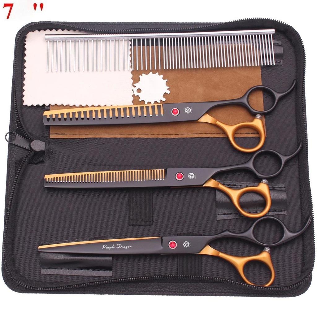7,5'' Professionelle Tierpflege Schere Haarschneide Fischgräten Ausdünnungs Kamm Hämostaten Pinzette Japan 440C Set Für Hund Katze Z3088