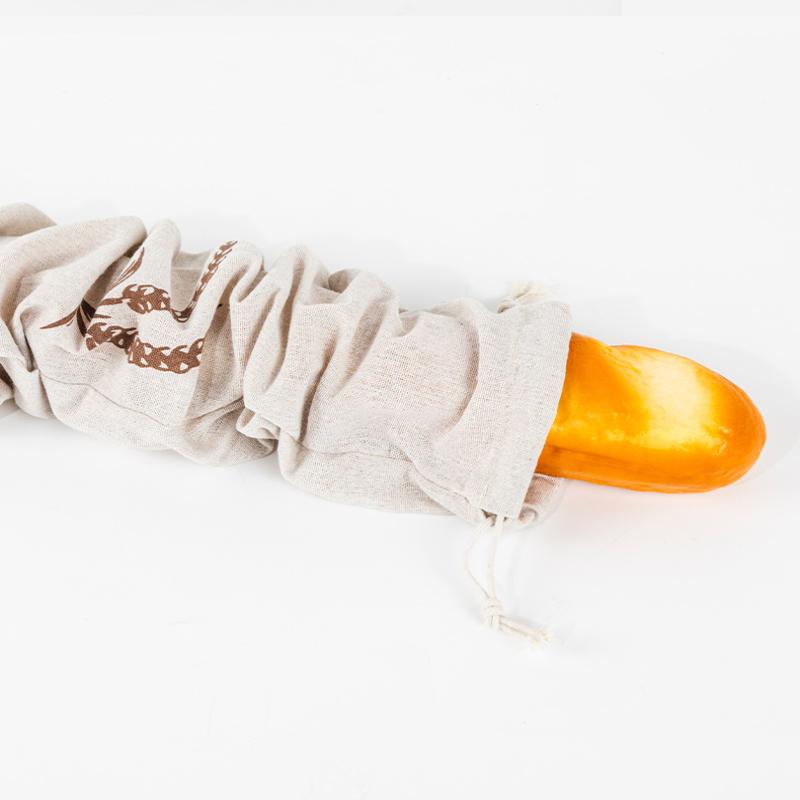 Lniany Worek na Chleb Worek Wielokrotnego Użytku na Bagietkę Bawełniany Worek ze Sznurkiem do Przechowywania Bochenek Domowy Chleb Świeży Ekologiczny Do Przechowywania Bagietki