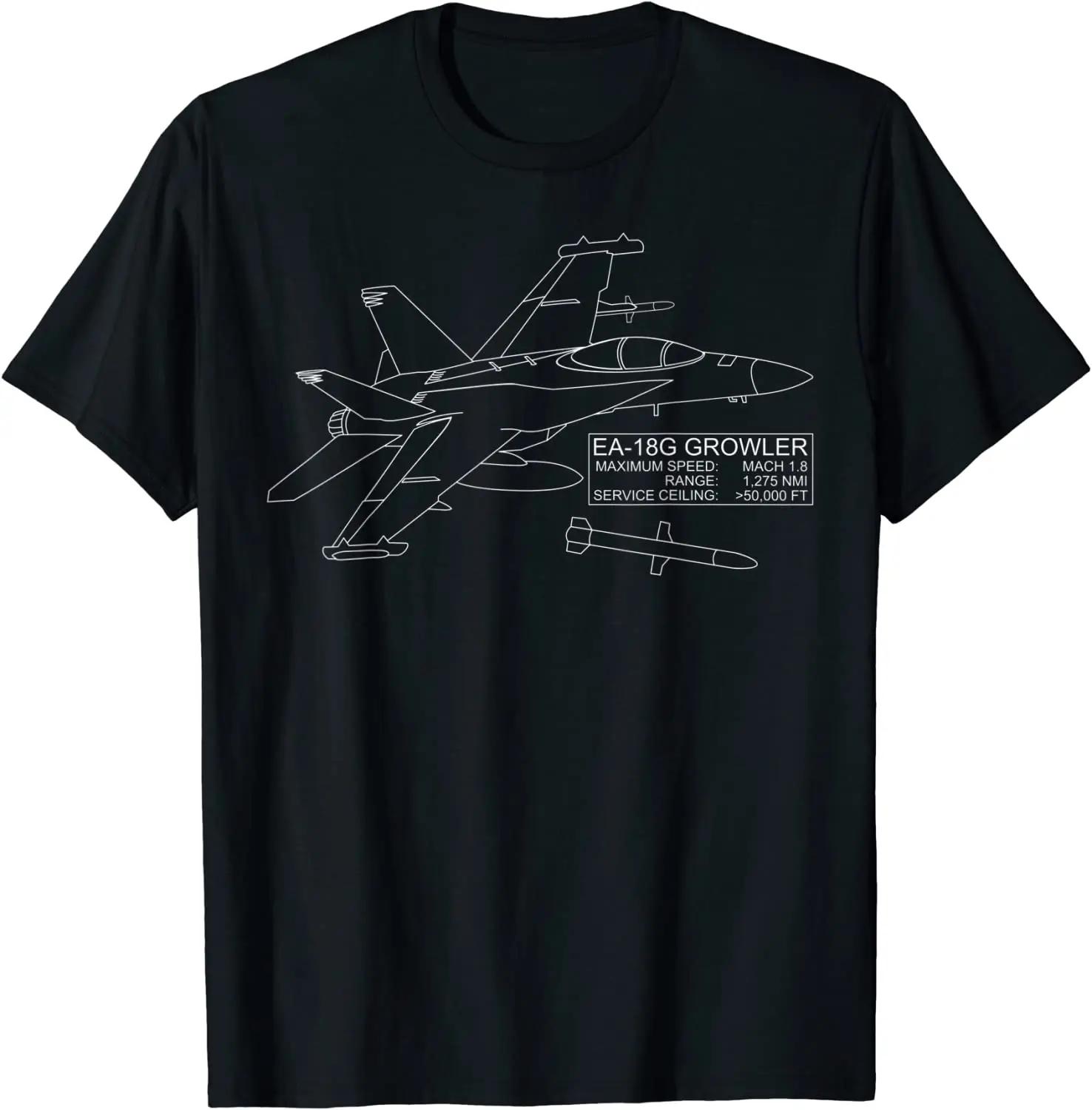 

American Carrierbased Electronic Warfare Aircraft EA18G Growler T Shirt New 100 Cotton Short Sleeve ONeck Casual Tshirts S