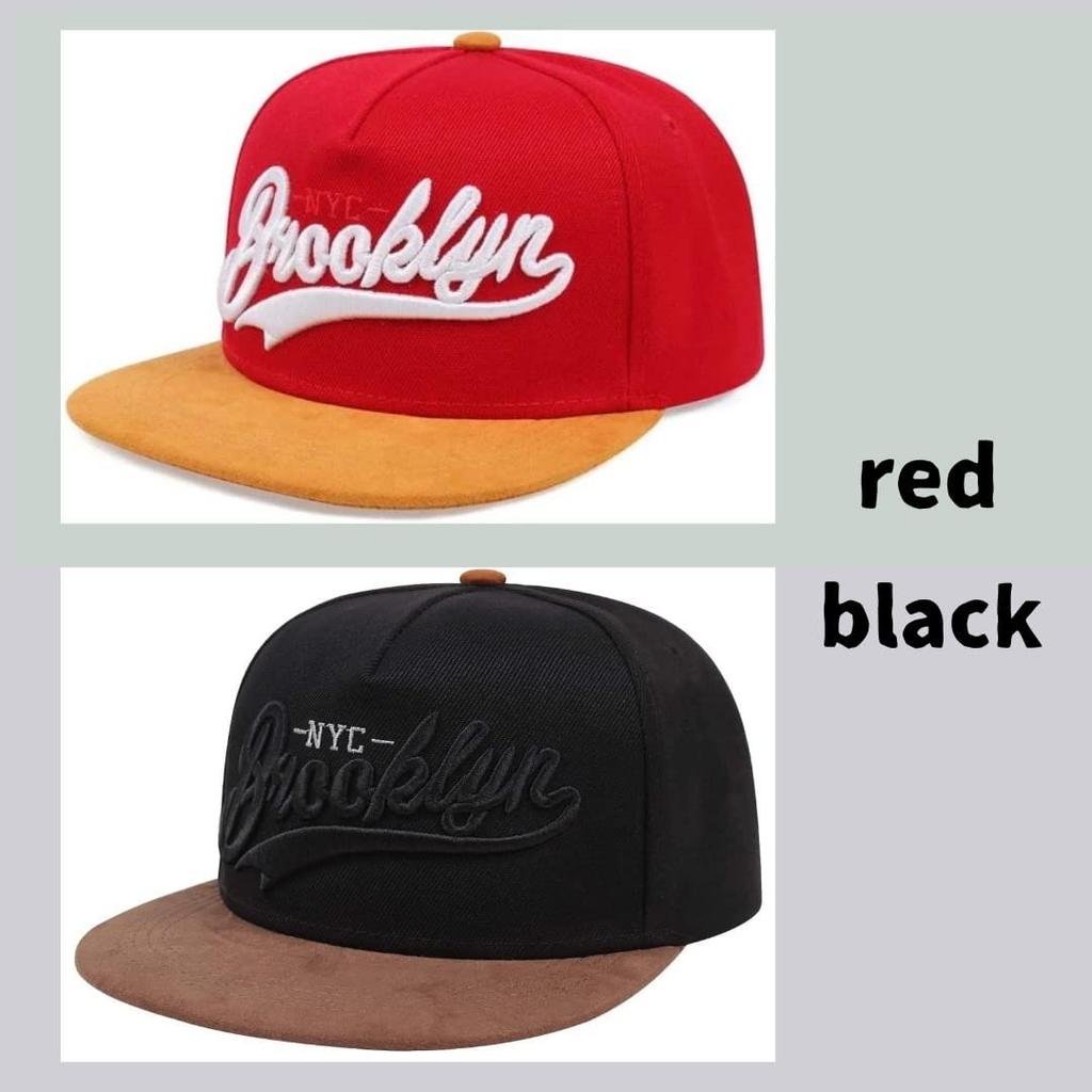 Sproutsy Snapback Cap, Korean Brooklyn Hip Hop Skater Flat Cap, Baseball Cap, Straight Cap, Popular for Men (Red)