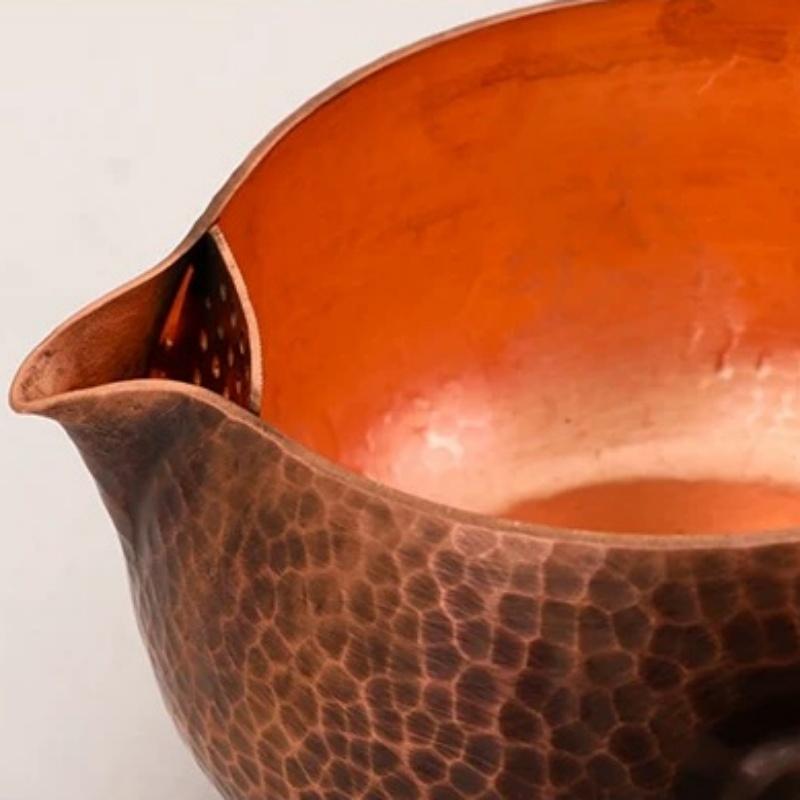 Vintage Pure Copper Water Kettle ,Hammer Texture Weave Portable 500 Ml Heat Resistant Filter Kettle,Tradition Handcrafted Teapot