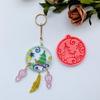Pink Shiny Glossy Christmas Keychain Silicone Mold for Christmas Love Gift Craft