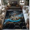 Tappeto in Velluto di Cristallo con Stampa di Calcio del Newcastle United, Comodo Assorbente d'Acqua Antiscivolo Tappeto per Pavimento Interno