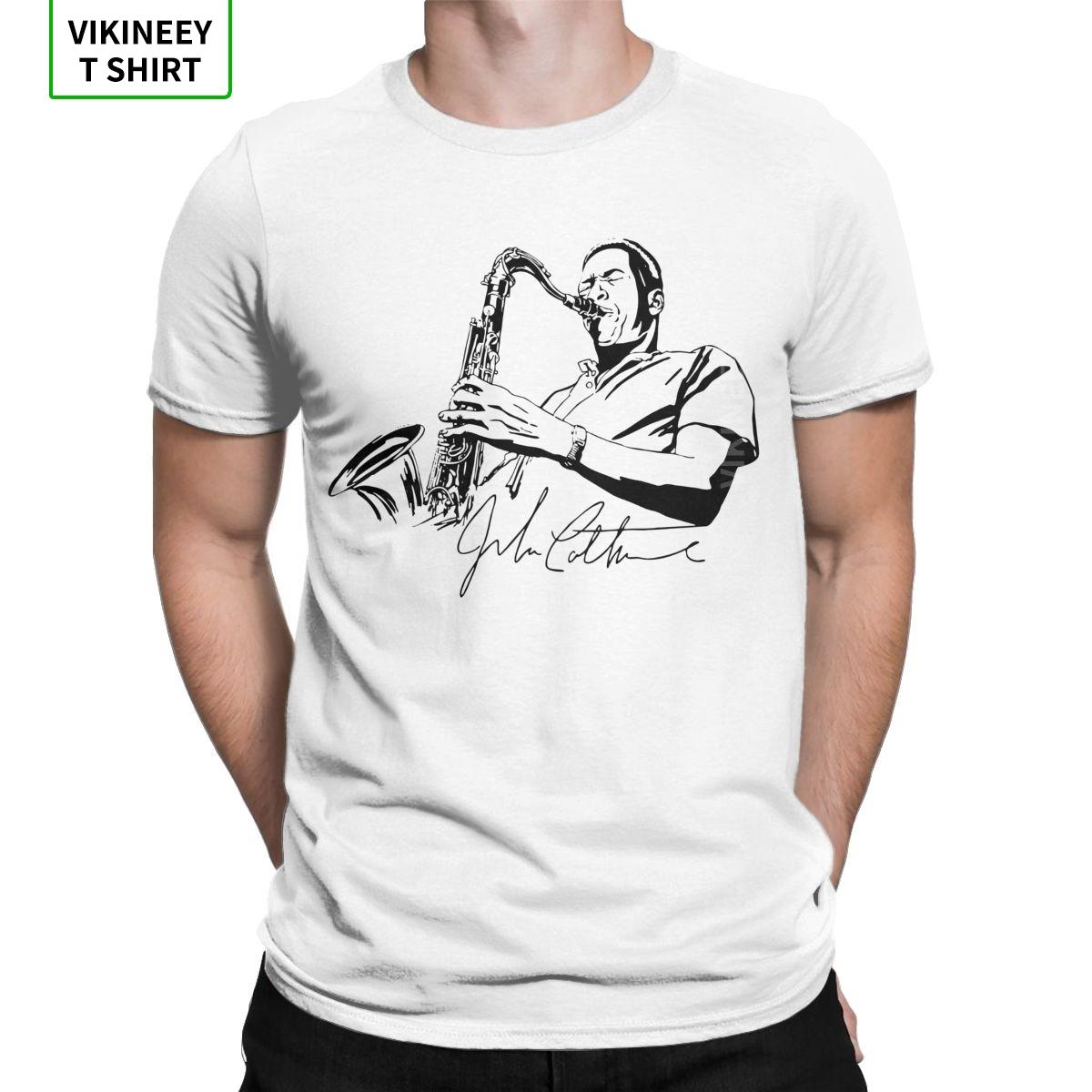 

Mr.C John Coltrane T-Shirts Men Music Bebop Bop Saxophone Saxophonist 100% Cotton Tee Shirt Short Sleeve T Shirt Plus Size 5XL різнокольоровий