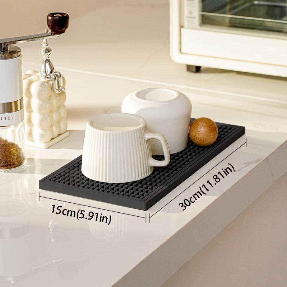 Reusable Bar Mat Heat-resistant Drip Pad Rubber Base Drain Pad  Home Use
