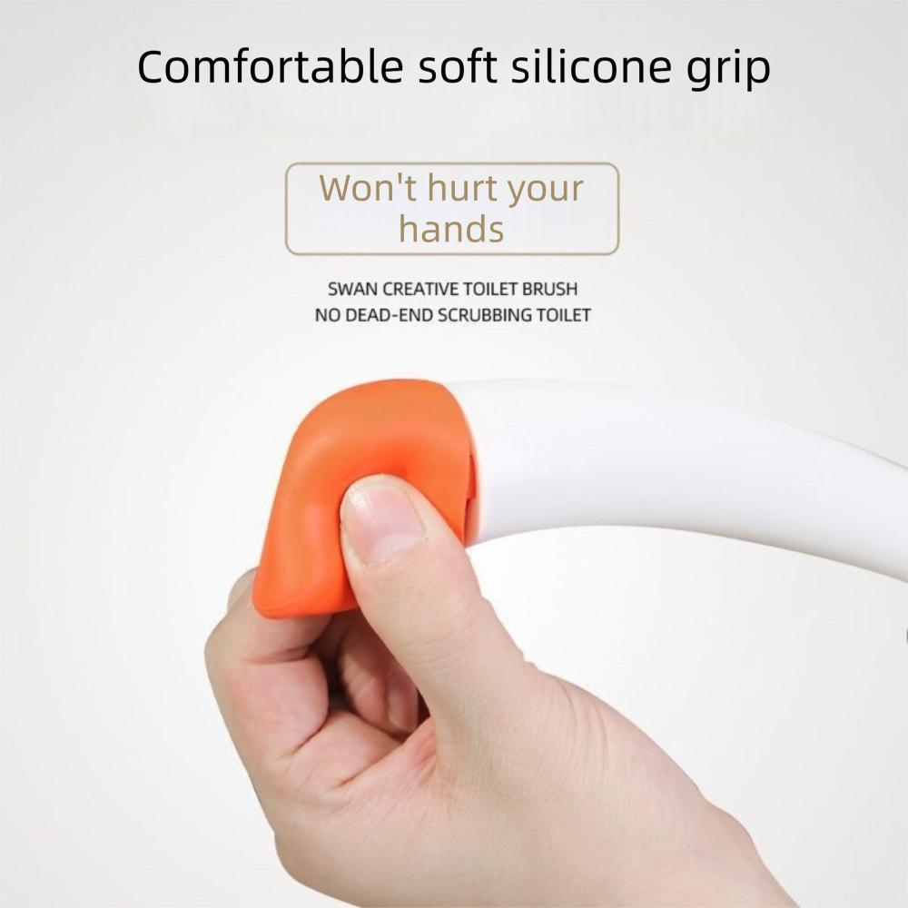 Brosse de Toilette en Plastique Forme Cygne Mignon Nettoyeur de Cuvette de Toilette Accessoires de Salle de Bain