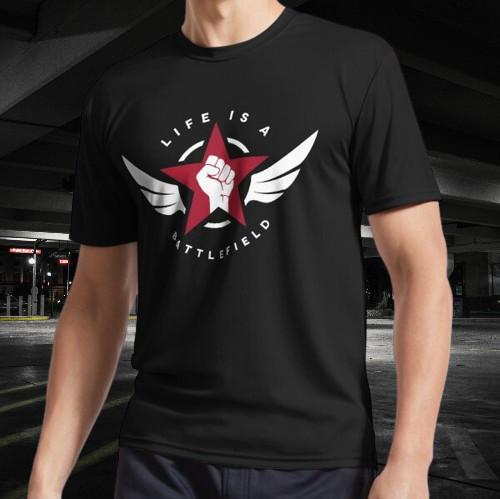 Life is a Battlefield Logo T-Shirt Funny Size Mode American T-shirt S разноцветный