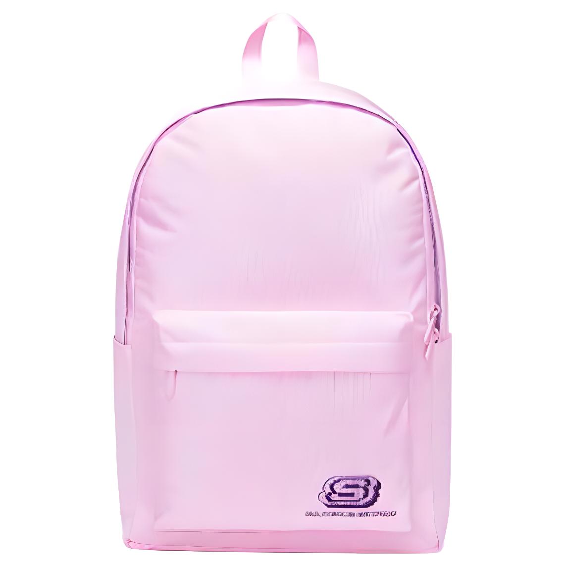 Skechers Pixel Print Simple Versatile Capacity Sports Zipper Fabric Backpack Unisex Backpack Colorful-Pink L122U183-01UQ Dazzling Color Pink