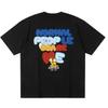 Garfield """Normal People Scare Me" T-Shirt mit Aufdruck vorne und hinten, Kurzarm, Amerikanischer Streetwear-Stil, Schwerer Baumwollstoff, Lockerer Schnitt, Oversized, Paar-Oberteil"""