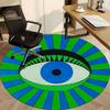 1pc Abstract Eye Art Carpet, Round Non Slip Durable Large Size Office Carpet, Suitable for Office