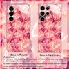 Stylish Pink Love Petal fashion phone cases mobile phones Glass phone case for Samsung Galaxy S26 S25 S24 S23 S22 FE Ultra Plus