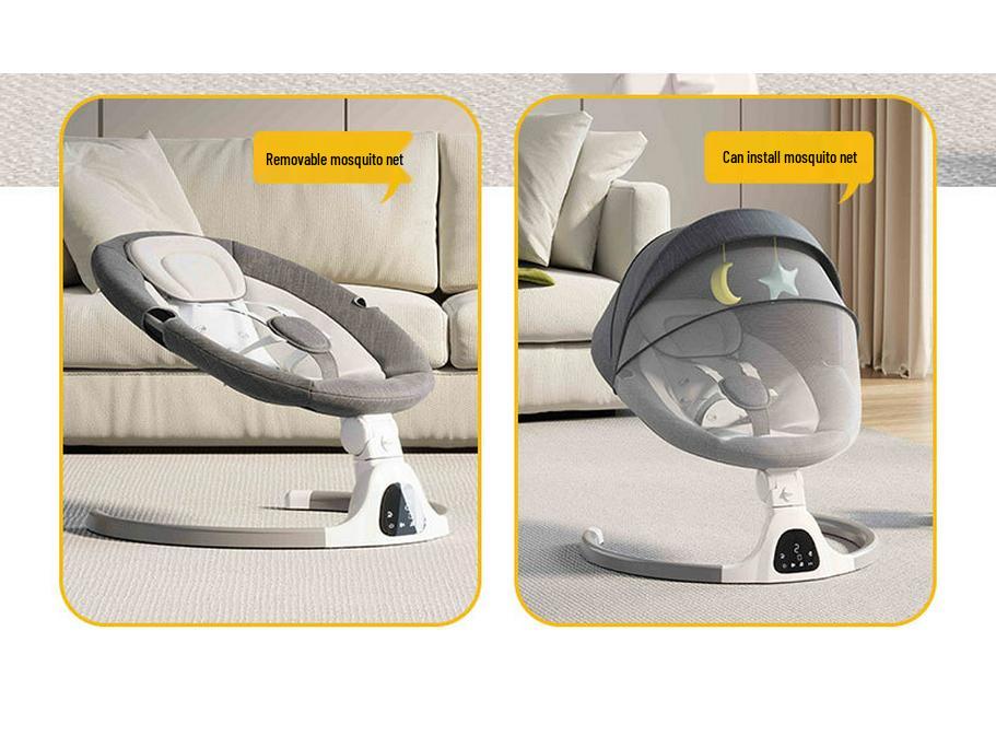 Electric Baby Rocking Chair with Music & Recliner - Newborn Sleep Aid Cradle