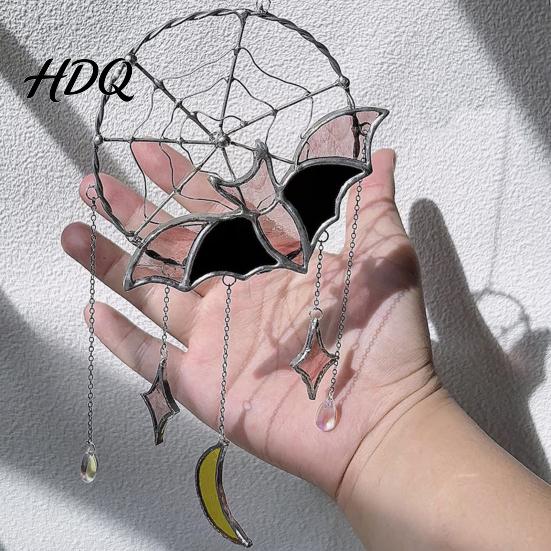Indoor Outdoor Halloween Decor Hanging Pendant Colorful Sun Catcher for Wall Window Decoration Stained Glass Home Style Art Ornament And Party