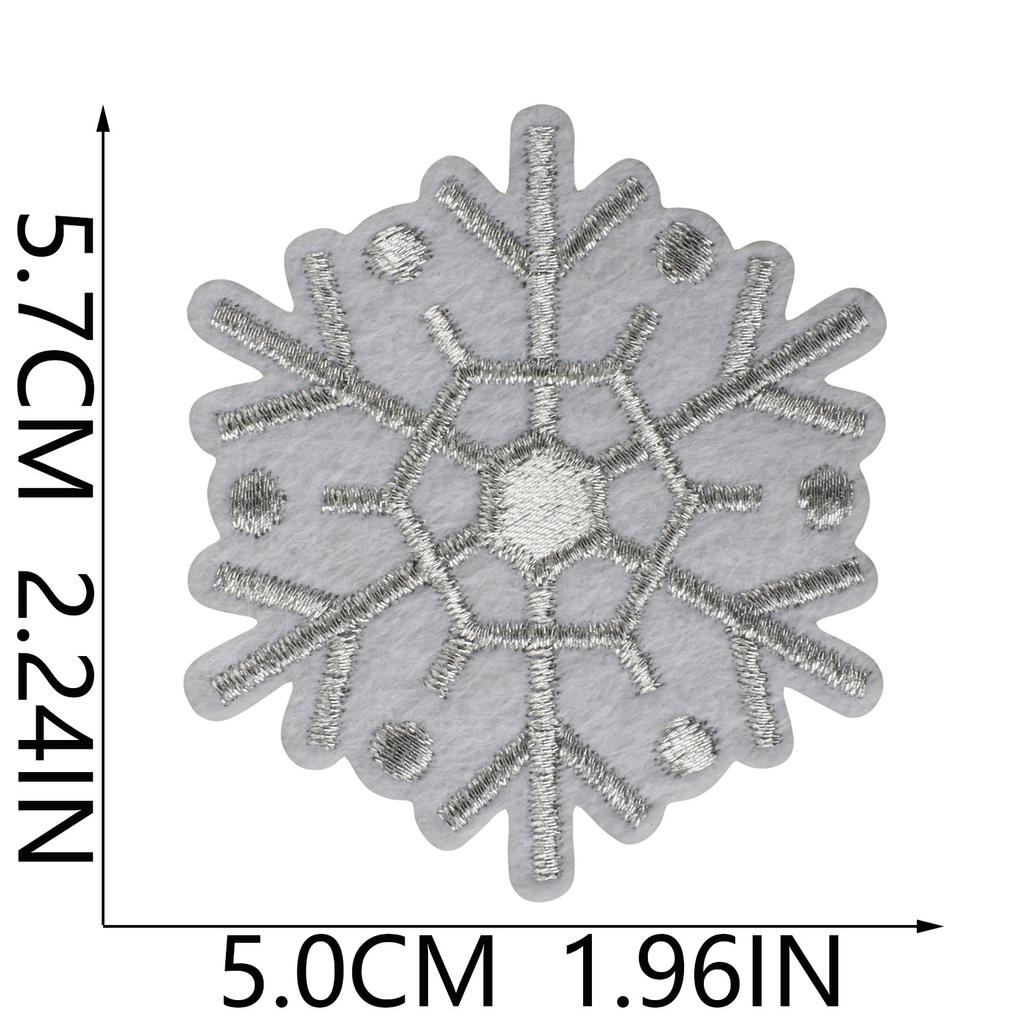 Winter Snowflake Embroidery Cloth Sticker Ironing Holiday Decoration Accessories Scarf Luggage Embellishment Snowflake Repair Embroidery Patch