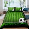 Green Football Field King Queen Duvet Cover Soccer Field Comforter Cover Boys Men Sport Games Bedding Set Polyester Quilt Cover