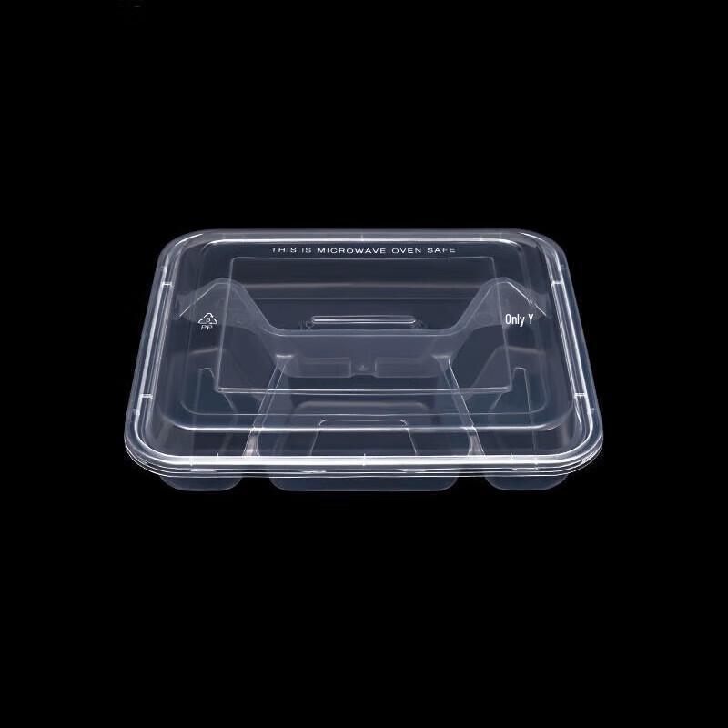 Disposable 4-Compartment Plastic Lunch Boxes with Lids