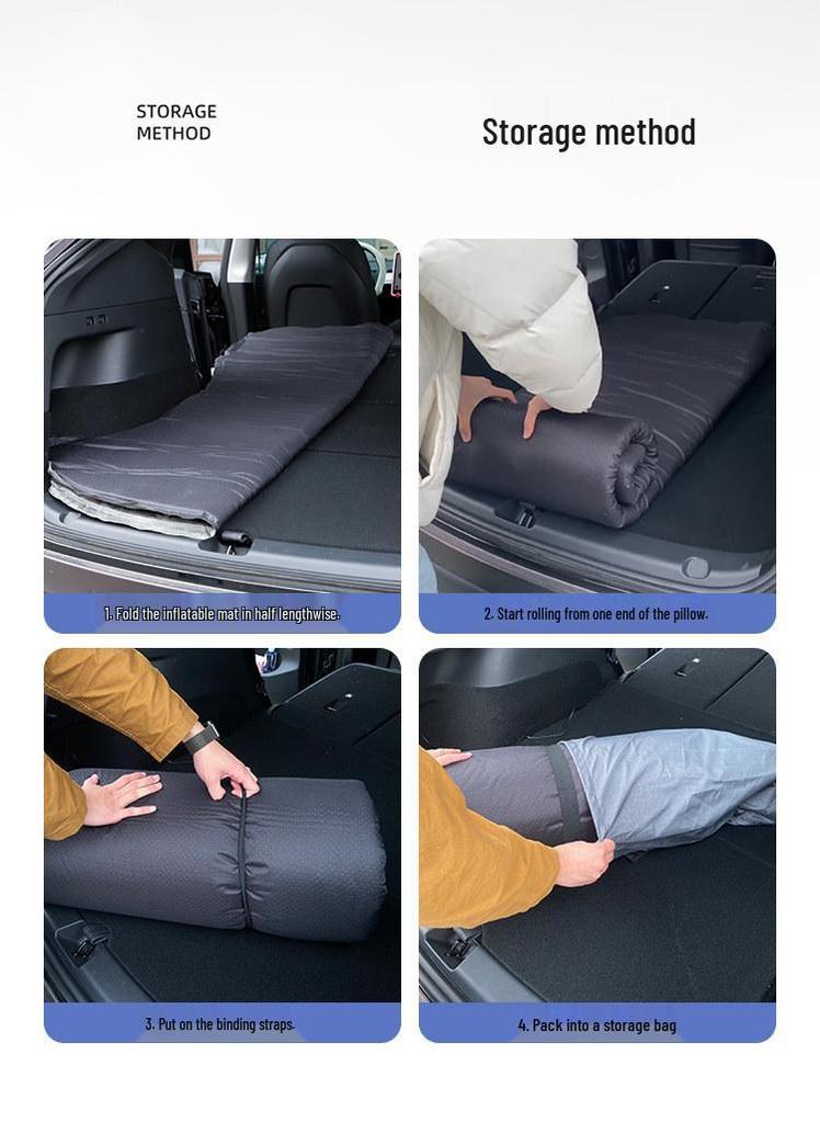Blue Grid Rabbit Inflatable Car Mattress for Xiaomi YU7 Rear Seats
