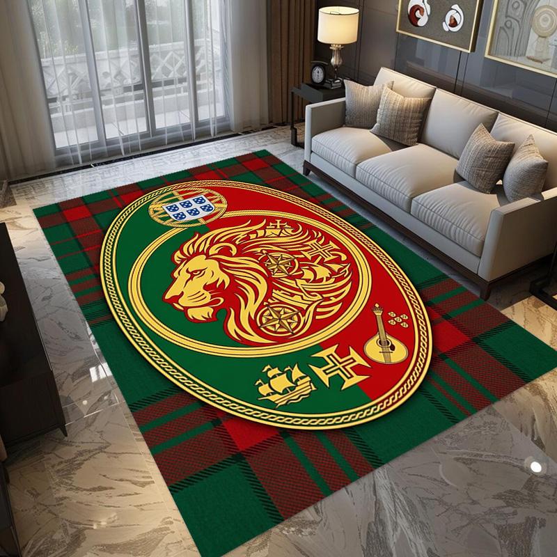 Royal Emblem Checkerboard Background carpet Living room and bedroom mats Suitable for all seasons Doormat Protective pad Fashion