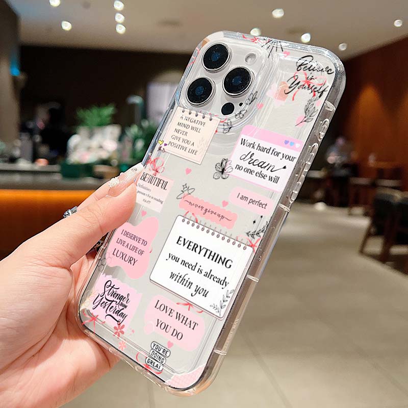 Empowerment Phrase Full Protection Clear Funda Phone Case For iPhone 17 16 15 13 12 11 ProMax Pro Plus Shockproof Phone Shell