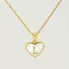 Personalized Heart Letter Necklace: Stainless Steel & Natural Shell Clavicle Chain